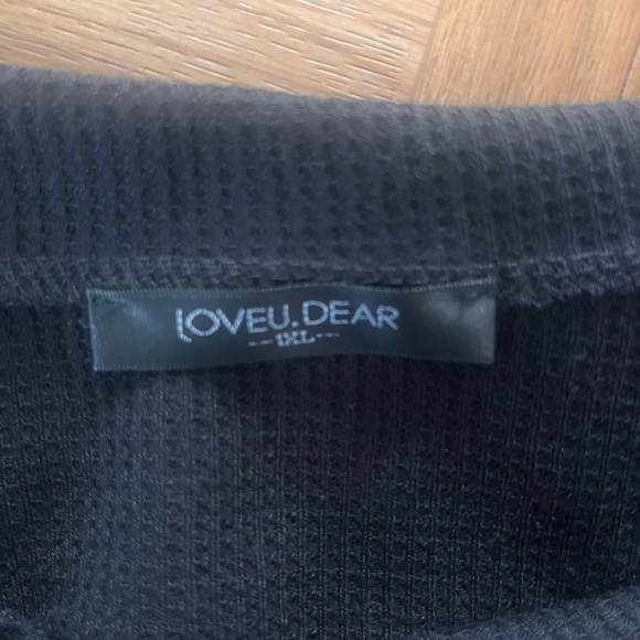 Black Button Neck Top- 1X - Picture 2 of 6